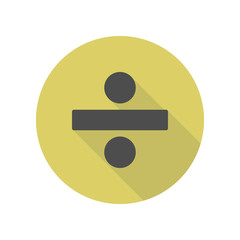 Poster - division sign long shadow icon. Simple glyph, flat vector of web icons for ui and ux, website or mobile application