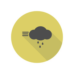 Poster - wind and rain cloud long shadow icon. Simple glyph, flat vector of web icons for ui and ux, website or mobile application