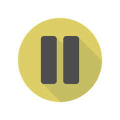 Poster - pause sign long shadow icon. Simple glyph, flat vector of web icons for ui and ux, website or mobile application