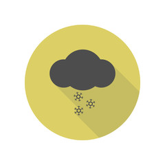 Poster - snow cloud long shadow icon. Simple glyph, flat vector of web icons for ui and ux, website or mobile application