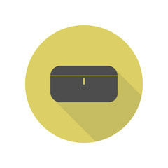 Poster - case long shadow icon. Simple glyph, flat vector of web icons for ui and ux, website or mobile application
