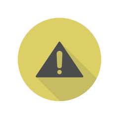 Poster - attention sign long shadow icon. simple glyph, flat vector of web icons for ui and ux, website or mo