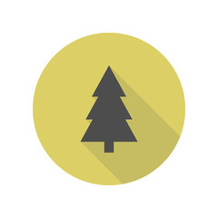 Poster - tree long shadow icon. Simple glyph, flat vector of web icons for ui and ux, website or mobile application