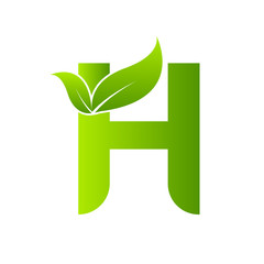 Poster - Letter H with leaf element, Ecology concept