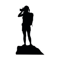 Wall Mural - adventurous photographer silhouette