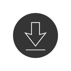 Poster - Download line icon on white background. Downloading vector icon