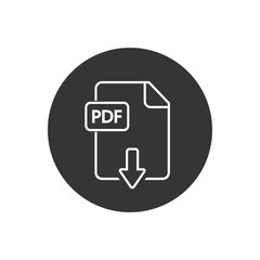 Poster - File PDF line icon. Vector illustration in modern flat