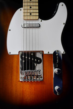 Fender Telecaster Electric Guitar In Two Tone Sunburst Color Close-up