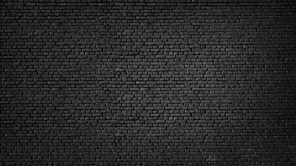 Wall Mural - Texture of a black painted brick wall as a background or wallpaper