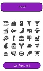 Wall Mural - beef icon set