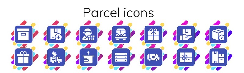 Wall Mural - parcel icon set