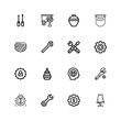 Editable 16 workshop icons for web and mobile