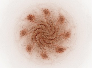Poster - Abstract fractal background - computer-generated image. Digital art. Converging toward the center of the circles.