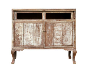 Wall Mural - vintage wooden cabinet (with clipping path) isolated on white background