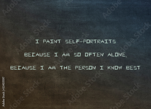 Fotografía I paint self-portraits because I am so often alone, because I am the person I kn