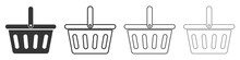 Set Of Shopping Basket Icons. Vector Illustration.