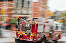 High-speed Fire Truck On A New York City Street