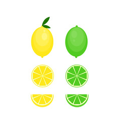 This is vector citrus fruits. Lemon, lime, orange, mandarine isolated on white background.