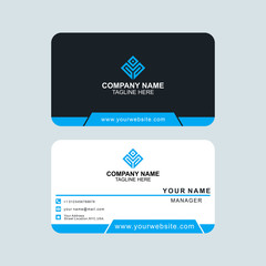 Modern and professional blue business card template