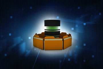 Poster - 3d rendering Folder connected to database