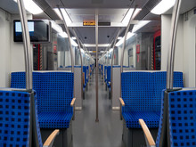 An Empty Subway Wagon In The Hamburg City During Corona Quarantine.