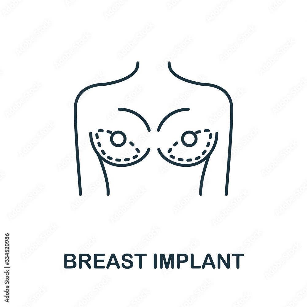 Breast Implant icon from plastic surgery collection. Simple line ...