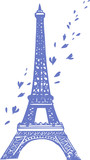 Fototapeta Boho - Eiffel Tower element for desing