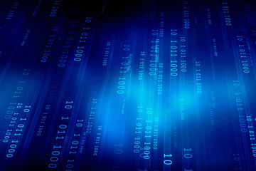 2d illustration abstract digital binary data on computer screen