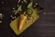 Turkish baklava with carrot slice pistachio