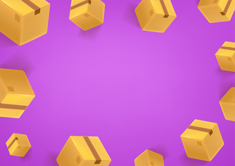 Poster - Purple wallpaper with boxes. Social media message vector background. Copy space for a text