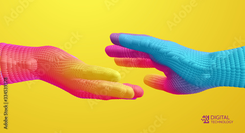 Fotomural Hands reaching towards each other