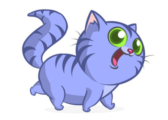  Cute and funny cartoon cat. Vector illustration
