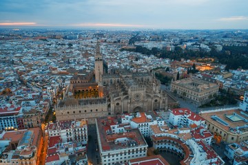 Wall Mural - Seville Cathedral aerial view