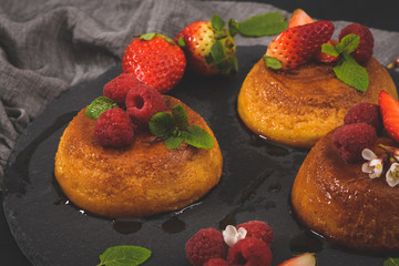 Wall Mural - Caramel custard puddings