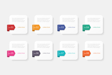 Poster - Infographics design vector. Business concept with 8 options, steps or processes.