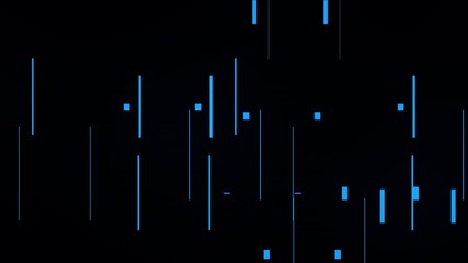 Poster - Computer generated fast short shapes lines. 3d rendering of the many vertical rays. Chaotic backdrop.