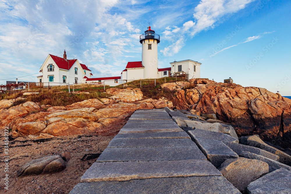 Eastern Point Lighthouse at Gloucester, Massachusetts, USA. Eastern ...