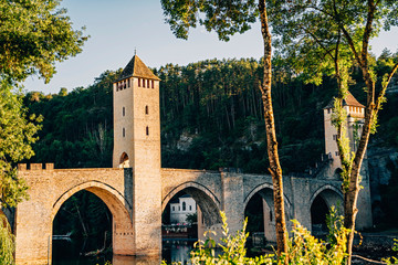 Valentré Bridge over the Lot River in Cahors, France