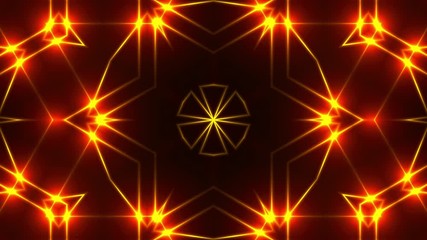Poster - Abstract symmetry kaleidoscope - fractal lights, 3d rendering backdrop, computer generating background