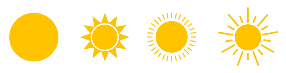 solar icons. set of sun images on a white background. solar symbols.vector