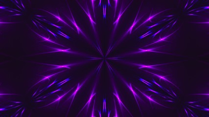 Poster - Abstract symmetry kaleidoscope - fractal lights, 3d rendering backdrop, computer generating background