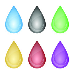 Wall Mural - Colored liquid drop set vector design illustration isolated on white background
