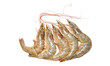 Fresh shrimp or prawn on white background, Raw prawns isolated on white background, fresh white shrimps in white  background.