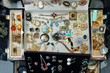 Vintage beautiful jewelry in a huge amount in a special jewelry box
