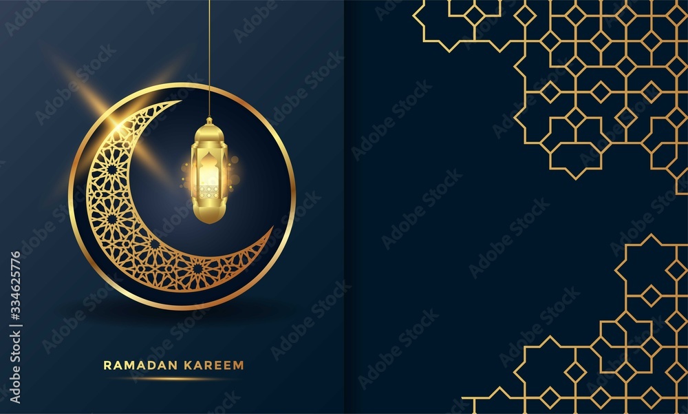ramadan kareem islamic greeting card background vector illustration - obrazy, fototapety, plakaty 