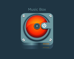 3D detail music box player in vector format