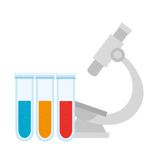 Poster - microscope with tubes test isolated icon vector illustration design