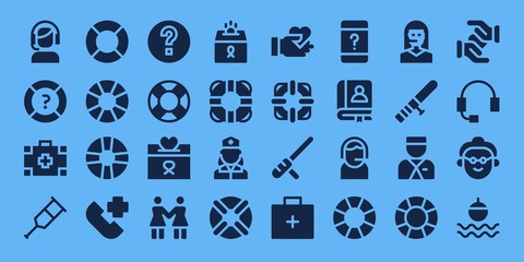 Sticker - assistance icon set