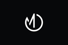 Minimal Elegant Monogram Art Logo. Outstanding Professional Trendy Awesome Artistic MO OM Initial Based Alphabet Icon Logo. Premium Business Logo White Color On Black Background