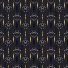 Dark background seamless pattern in vintage style. Textile design texture.